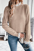 Beige Contrast Lace Frilled Trim Raglan Sleeve Sweater