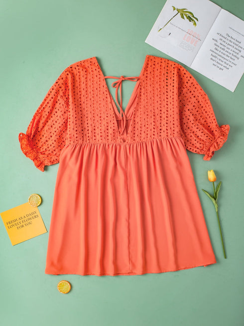 carrot-plus-size-eyelet-contrast-bodice-babydoll-dress