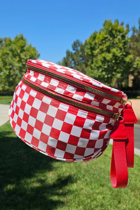 checkered print bag