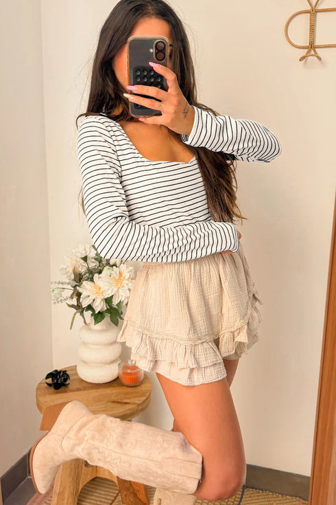 stripe print top