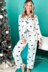 bow print pajama set