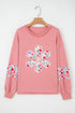 flower patched sweatshirt
