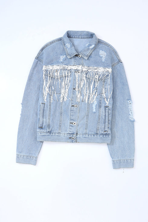 sky-blue-sequin-embellished-fringe-distressed-denim-jacket