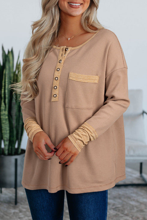 waffle henley top