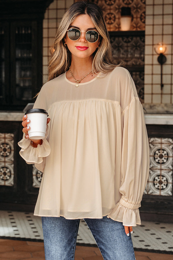 pleated chiffon blouse