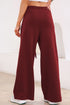 Burgundy Tied Elastic High Waist Pleated Detail Solid Sweatpants