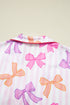 bow print pajama set