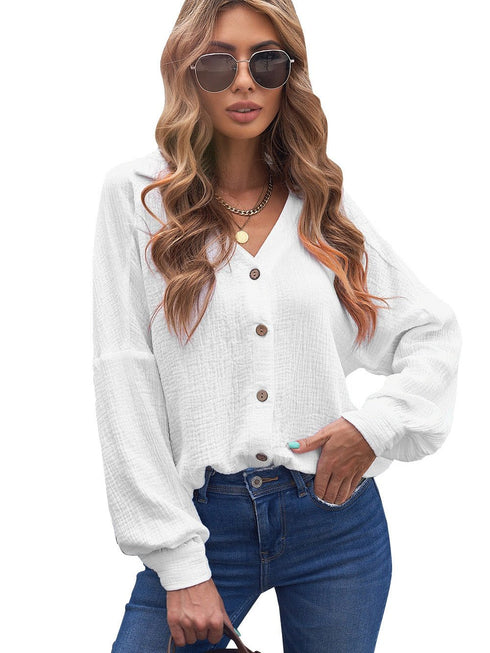 womens-blouses-cotton-linen-button-balloon-sleeve-blouse