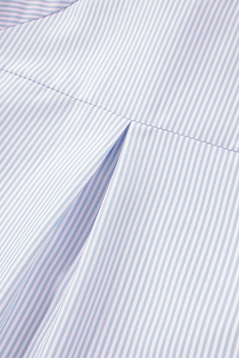 Orchid Petal Striped Shirred Cuff Buttoned Loose Fit Shirt