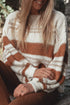 white-striped-knit-puff-sleeve-casual-sweater