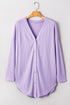 Orchid Petal Plus Size Waffle Knit Button Front Cardigan