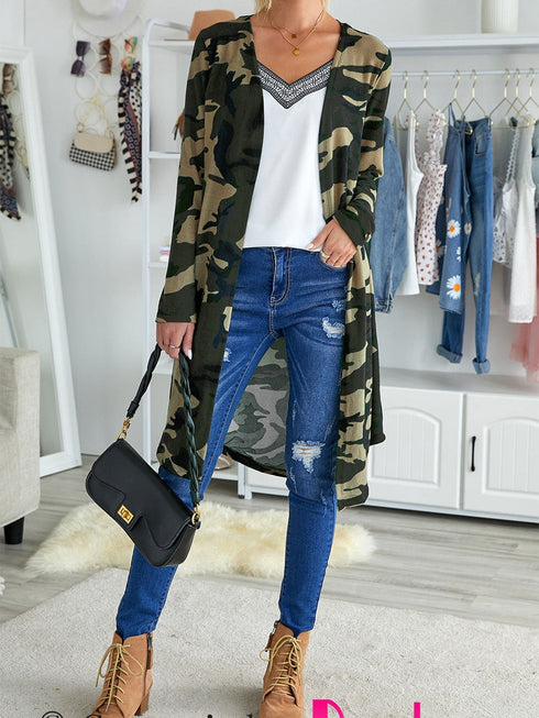 green-camo-print-long-cardigan
