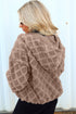Chestnut Sherpa Rhombus Zip Up Side Pocket Hooded Jacket
