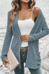 ribbed open cardigan