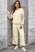 Apricot 2pcs Color Block Pullover Loose Pant Set