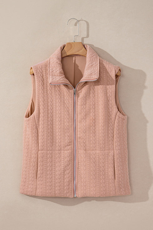 pale-chestnut-cable-textured-zip-up-vest-jacket