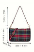 Blackish Green Retro Plaid Zip Square Single Shoulder Bag