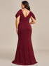 Dazzling Glittery Evening Gown with Cold Shoulder and Puff Sleeves