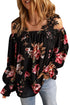 casual-feather-print-off-shoulder-strap-blouse