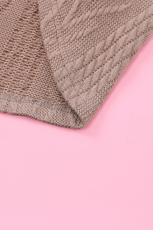 khaki-oversize-textured-knit-button-front-shacket