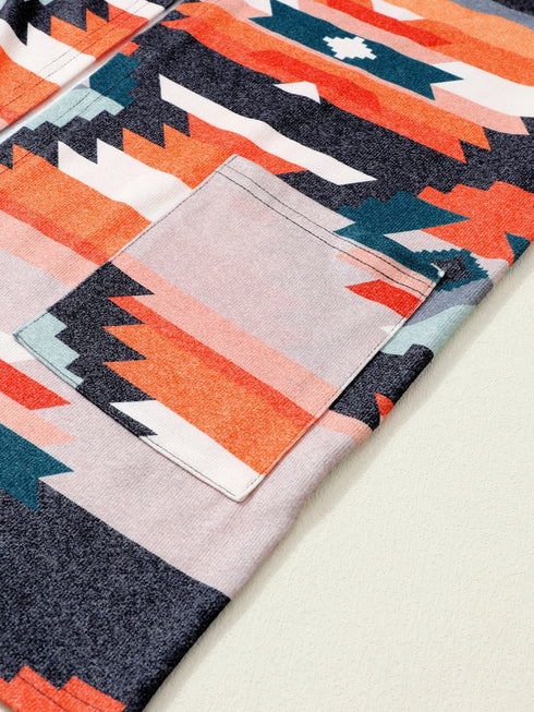 orange-western-tribal-aztec-print-cardigan