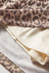Light French Beige Leopard Print V Neck Pullover Mini Skirt 2pcs Set
