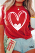 Red Hand Drawn Heart Valentines Day Fashion T Shirt
