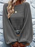 dark-grey-lantern-sleeve-eyelets-textured-knit-sweater