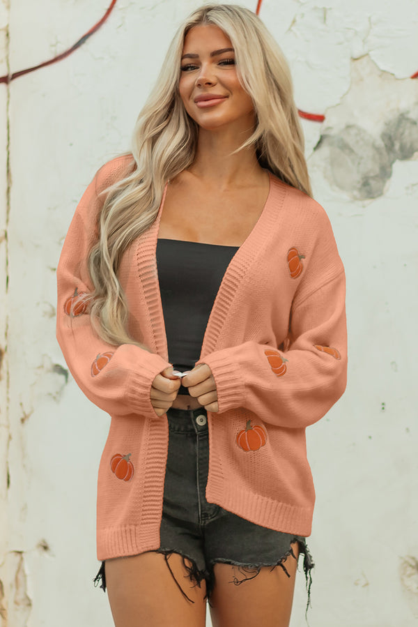 Cozy Women's Halloween Cardigan with Spooky Print, Relaxed Fit for Stylish Fall Layering and Comfort