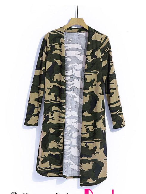 green-camo-print-long-cardigan