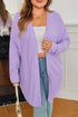 Orchid Petal Plus Size Waffle Knit Button Front Cardigan