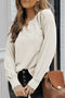 Deep V-Neck Long Sleeve Knitted Sweater