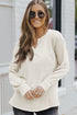 Deep V-Neck Long Sleeve Knitted Sweater