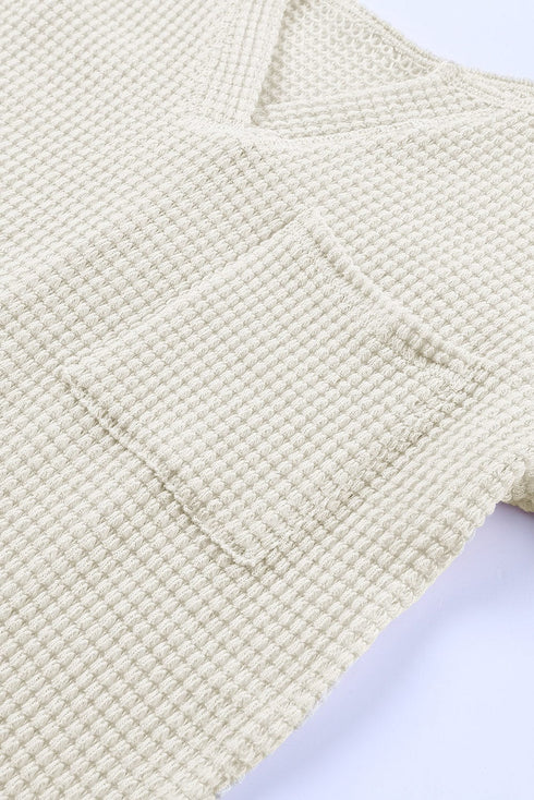 Deep V-Neck Long Sleeve Knitted Sweater