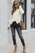 Deep V-Neck Long Sleeve Knitted Sweater