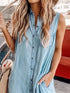 Denim Shirt Dress with Button Pockets
