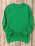green-solid-round-neck-raglan-sleeve-sweatshirt