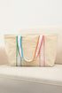 White Colorful Ricrac Detail Canvas Tote Bag