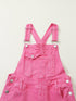 Distressed Pink Denim Overall with Wide Leg