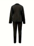 Double-breasted Lapel Blazer & Slim Pants Set for Women's Business Attire