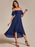 Dreamy Chiffon Cold Shoulder Wedding Guest Midi Dress