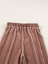 Dusty Pink Solid Color High Waist Flare Corduroy Pants