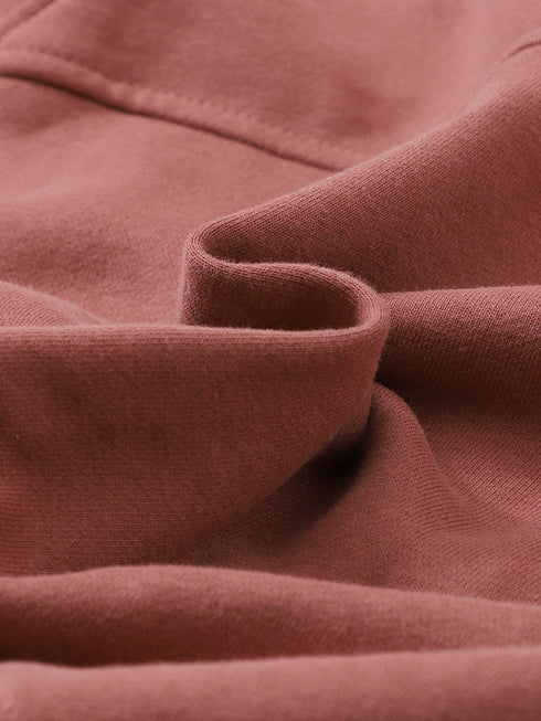 brown-zip-up-stand-collar-ribbed-thumbhole-sleeve-sweatshirt