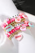 Bonbon Valentine Heart Pendant Beaded Elastic Bracelet Set