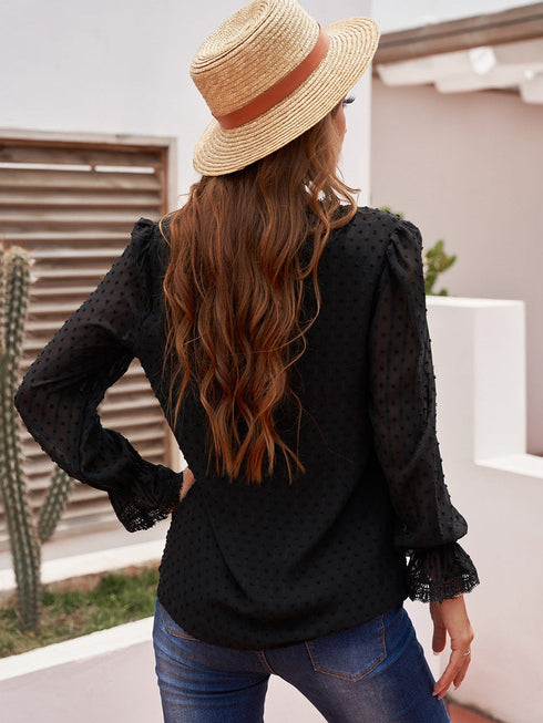 womens-blouses-commuter-long-sleeve-lace-splice-blouse