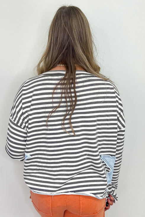 stripe print top