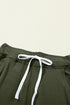 Moss Green Drawstring Elastic Waistband Pocketed Joggers