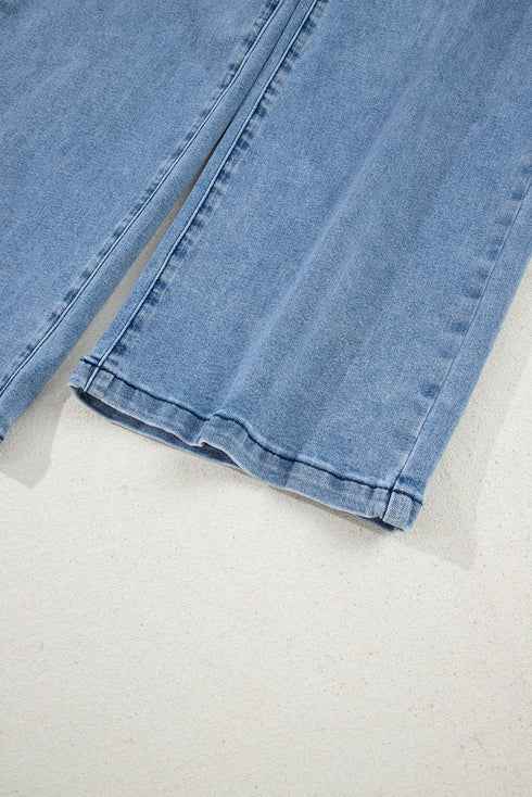 blue wide leg jeans