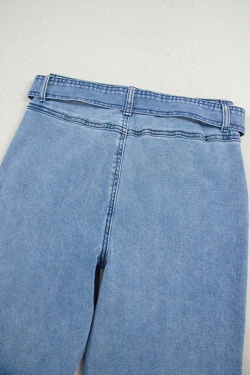blue wide leg jeans