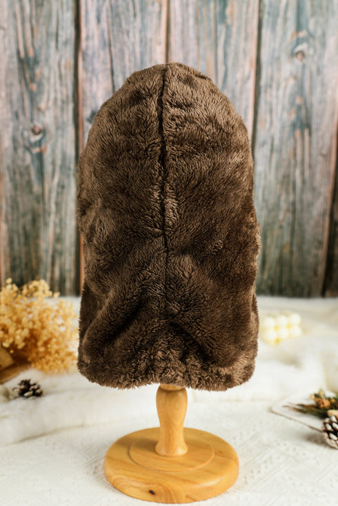 Coffee Winter Sherpa Ski Mask Windproof Hood